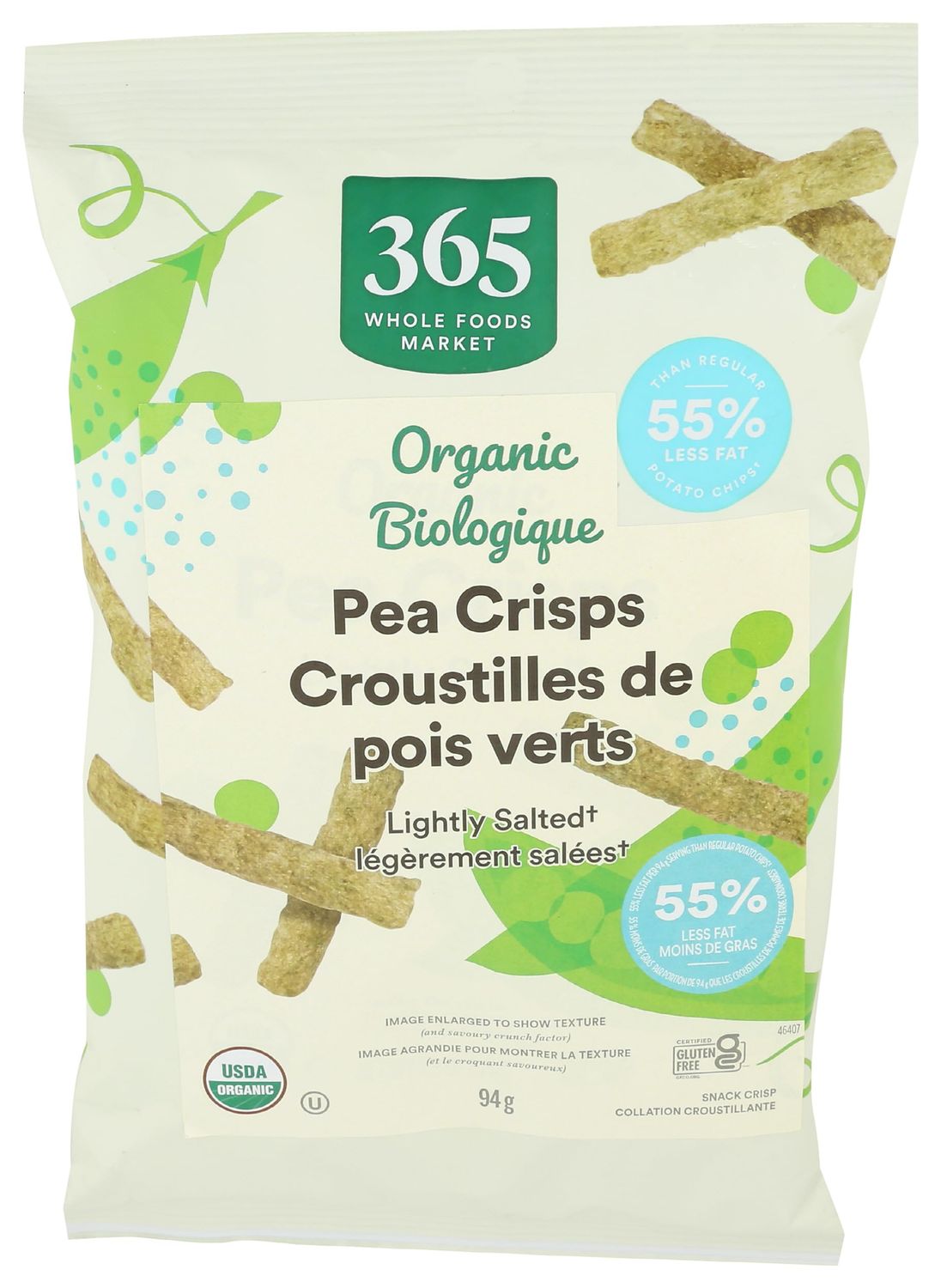 365 by Whole Foods Market, Crisp Pea Lightly Salted Organic, 3.3 Ounce