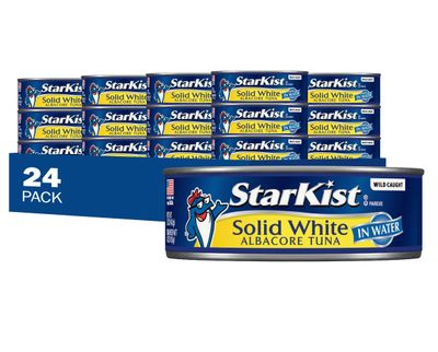 StarKist Solid White Albacore Tuna in Water, 5 oz (24 Pack) Canned Tuna Fish, Wild Caught, Gluten Free, Ready to Eat, Perfect for Salads, Keto Meals and Snacks, 26g Protein &amp; 110 Calories Per Serving
