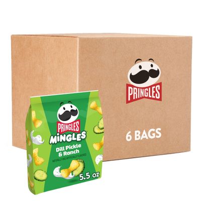 Pringles Mingles Puffed Snacks, Dill Pickle and Ranch, Salty Snacks, Gluten Free (6 Bags)