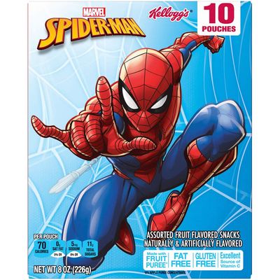 Spiderman, Assorted Fruit Flavored Snacks, Gluten Free, Fat Free, 8 Ounce, 10 Count