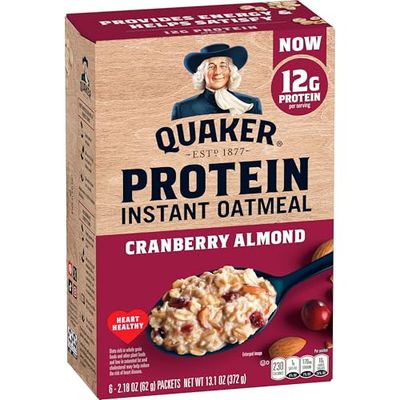 Quaker, Instant Oatmeal, Cranberry Almond, 6x 2.18 Oz Pouches per Box