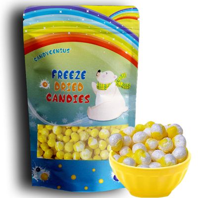 Freeze dried Sour Lemon candies freezed dry sour crunchy Lemon heads candy dehydrated kid&#39;s tiktok snack