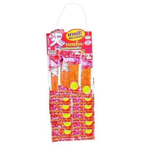 Bento Squid Seafood Snack Sweet&amp;Spicy 6g. Pack12