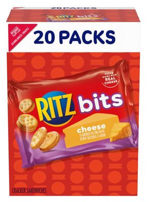 RITZ Bits Cheese Sandwich Crackers, 20 Snack Packs bundled by Schoolhouse Snacks