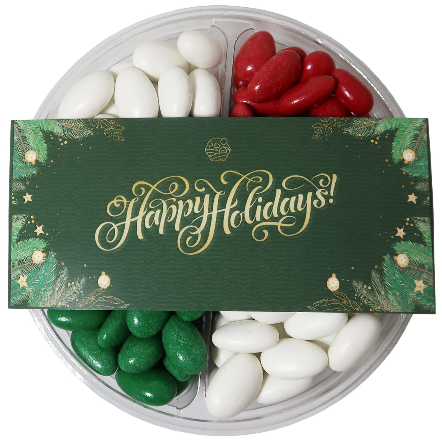 Spices Village Jordan Almonds Mixture 22 oz - Christmas Candies Gift Tray - Festive Candy Coated California Almonds - Ideal for Christmas, Noel, and Seasonal Celebrations - Certified Kosher, Non-GMO