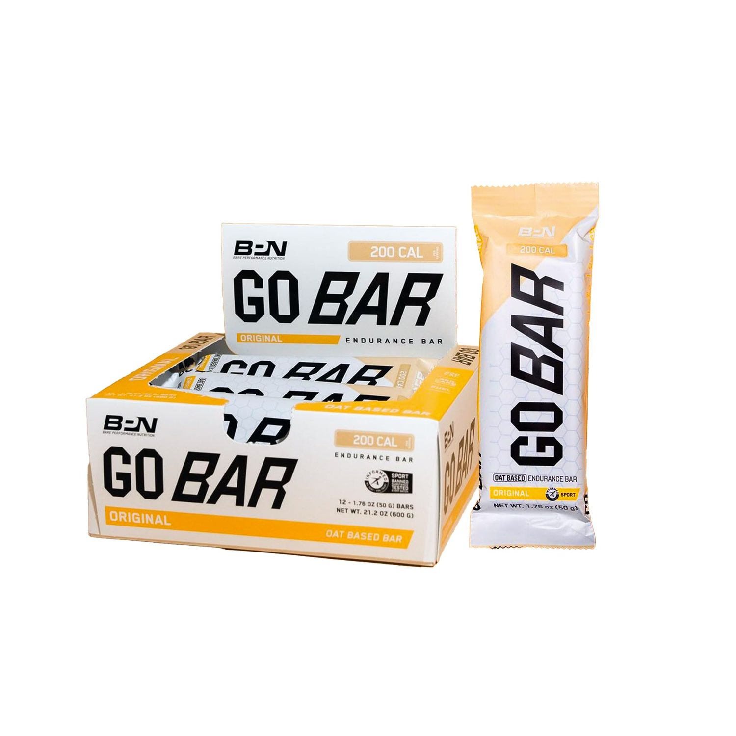 Bare Performance Nutrition BPN Go Bar, Oat Based Endurance Training Bar 36g of Carbohydrates and 200 Calories Per Bar, 12 Bars Per Box, Original Oat
