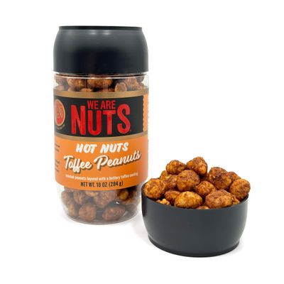 We Are Nuts Toffee Coated Nuts - Nut House Variety Pack: The Original, Hot Nuts, Cinnamon, Maple Bourbon - 4-Pack On The Go Jars (40 oz. Total)