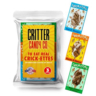 HotLix Crick-ettes Edible Crickets (3-Pack) | Dried Crickets to Eat, Edible Insects for Humans, Flavored Crickets, Dried Edible Bugs to Eat, Cricket Snacks for Humans, Weird Snacks, Exotic Snacks