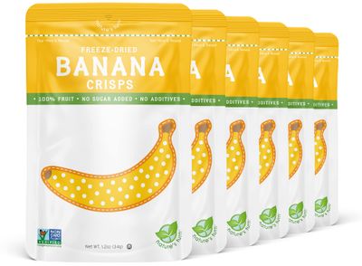 Nature&#39;s Turn Freeze-Dried Fruit Snacks, Banana Crisps, Pack of 6 (1.2 oz Each)