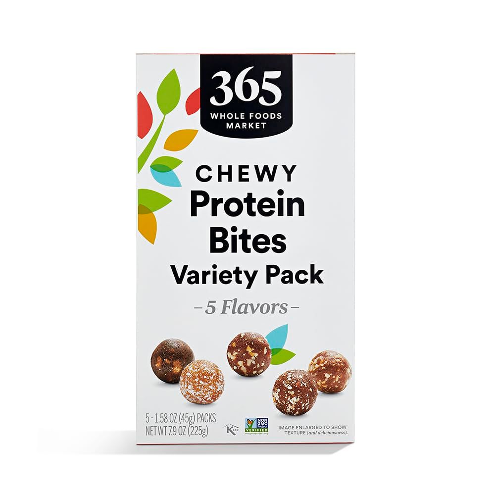 365 by Whole Foods Market, Chewy Protein Bites Variety Pack, 1.58 Ounce (Pack of 5)
