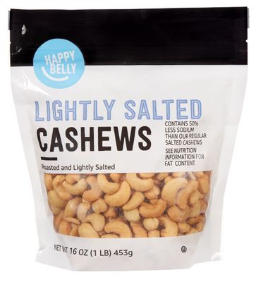 Amazon Brand - Happy Belly Roasted &amp; Lightly Salted Cashew, 16 ounce (Pack of 1)
