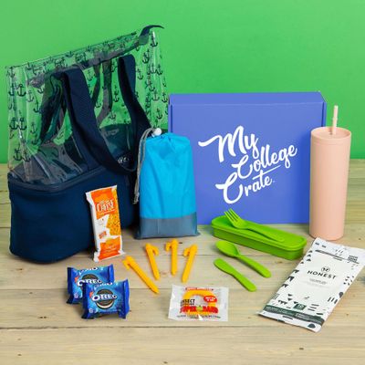 College Picnic Day Care Package (8 item Variety Pack) Picnic Supplies, Snacks, Food and Drinkware Assortment - My College Crate