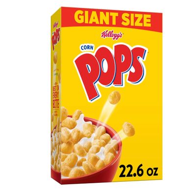 Kellogg&#39;s Corn Pops Breakfast Cereal, 8 Vitamins and Minerals, Kids Snacks, Giant Size, Original, 22.6oz Box (1 Box)