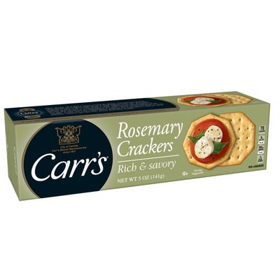 Carr&#39;s Crackers, Baked Snack Crackers, Party Snacks, Rosemary, 5oz Box (1 Box)