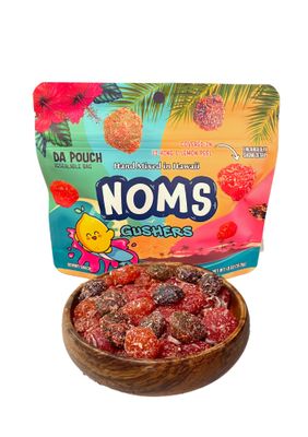 Hawaii Candy Factory | Noms Gushers - Da Pouch | Li Hing Lemon Peel Bursts | Local Hawaiian Favorite | Sweet, Sour, &amp; Salty Gushers Candies (1.8 oz)
