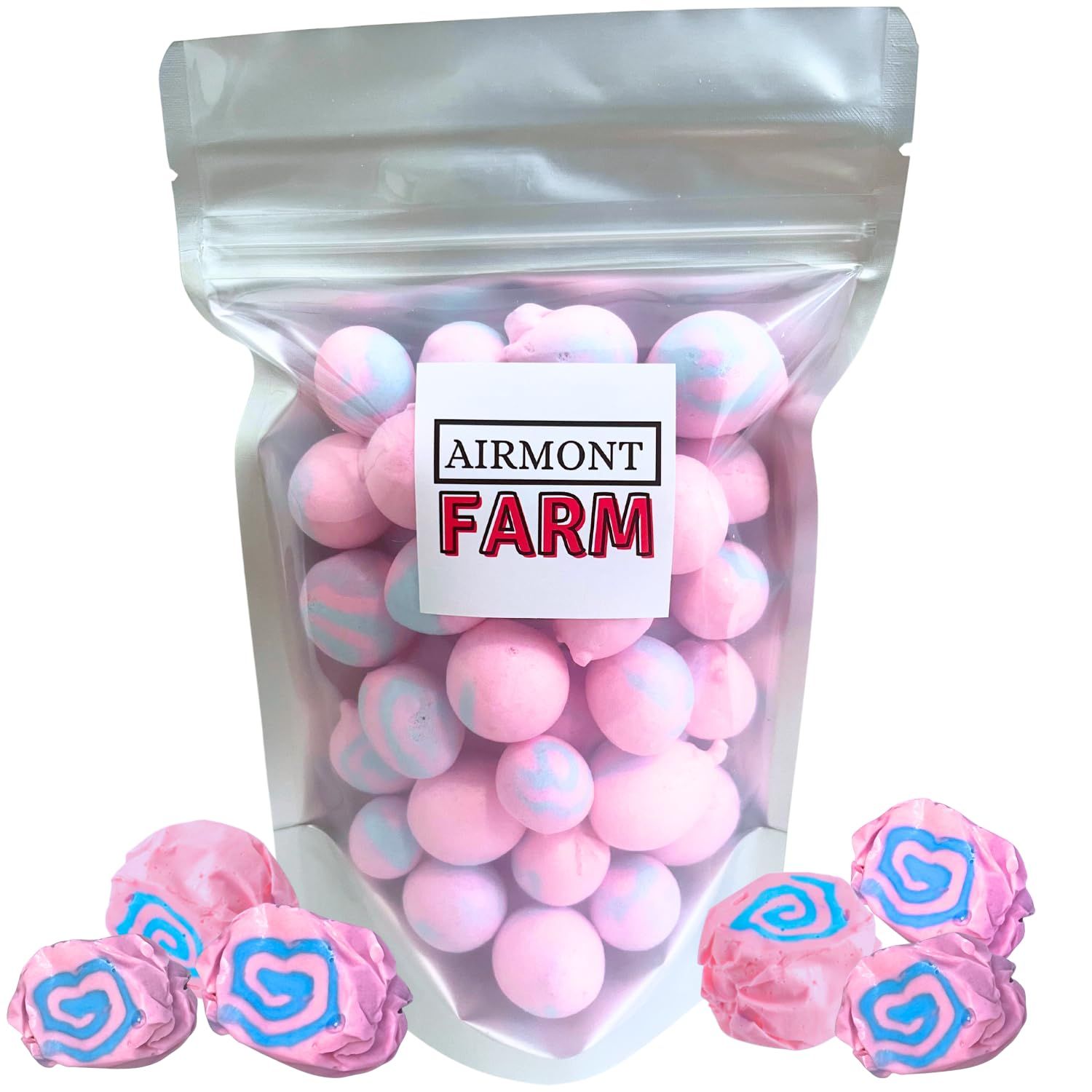 Freeze Dried Candy Cotton Candy Salt Water Taffy 2 oz - Cut To Bite Sized Pieces - Ships In Box - Deliciously Crunchy, Intense Flavor, Lightweight Snack (Cotton Candy)