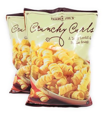 Trader Joe&#39;s Crunchy Curls A Tasty Lentil &amp; Potato Snack Net Wt. 6 Oz (170g) - Pack of 2