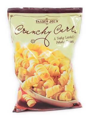Trader Joe's Crunchy Curls A Tasty Lentil &amp; Potato Snack Net Wt. 6 Oz (170g) - Pack of 2