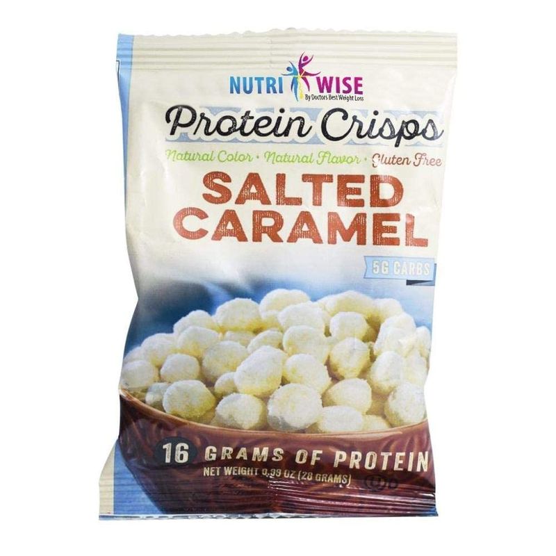 NutriWise - Protein Crisps | 7Bags | Healthy Delicious Diet Snack | Gluten Free, Low Fat, Low Sugar, Low Carb (Salted Caramel)