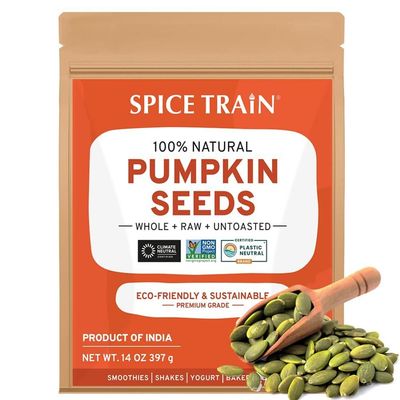 100% Raw Pumpkin Seeds (14oz) Unsalted, Unshelled Pepitas | Gluten Free Snacks - Nutty &amp; Crunchy | For Cooking &amp; Baking | Resealable Bag | Freshness Sealed