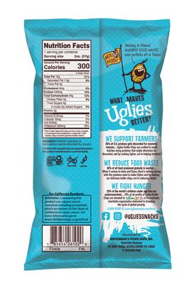 UGLIES Kettle-Cooked Potato Chips, Gluten-Free Snacks, Kosher-Friendly Chips, Non-GMO Snacks for Kids or Office, Lunch Snacks, Individual Snack Packs, Sea Salt Potato Chips, 2 Oz. Each, Pack of 12
