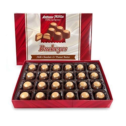 Anthony Thomas, Great Tasting Peanut Butter &amp; Milk Chocolate Buckeyes in Regular Box, Deliciously Delightful Snacks (24 Count)