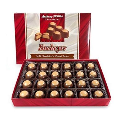 Anthony Thomas, Great Tasting Peanut Butter &amp; Milk Chocolate Buckeyes in Regular Box, Deliciously Delightful Snacks (24 Count)