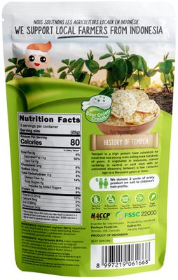 Woh Tempeh Chips Fermented Soy Bean Sour Cream &amp; Onion (Pack of 2)