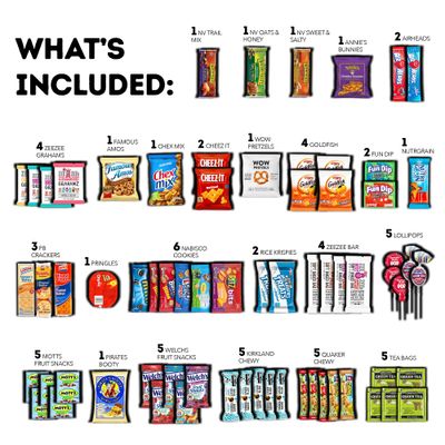 CRAVEBOX Snack Box (110 Count) Valentines Day Variety Pack Care Package Gift Basket Adult Kid Guy Girl Women Men Birthday College Student Office College Back to School