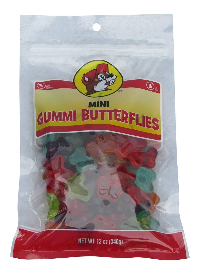 Buc-ee&#39;s Mini Gummi Butterflies in a Resealable Bag, 12 Ounces