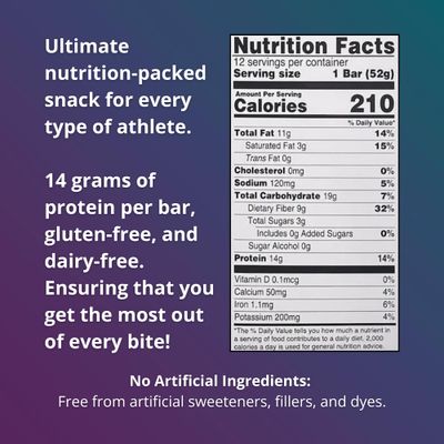 Fuel 4 Ever Peanut Butter Oatmeal Collagen Protein Bars, 14g Protein, MCT Oil, No Artificial Ingredients, Low Carb, High Fiber Snack Bar