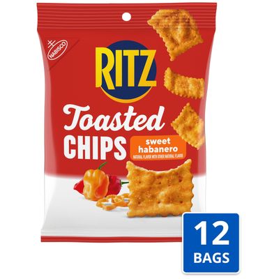 RITZ Toasted Chips Sweet Habanero Crackers, 12 Snack Packs