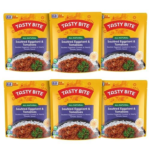 Tasty Bite Punjab Eggplant, 10 Ounce, Pack of 6, Ready to Eat, Microwavable Entree, Vegan, Sweet &amp; Spicy (Packaging May Vary)