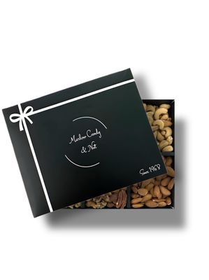 Nut Gift Box by Marlow Candy Gourmet Assortment Gift for any Ocassion (Salted Cashew, Pistachio, Natural Walnuts, natural Almonds, Salted roasted mix, Roasted salted Peanuts