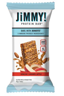 JiMMY Immune Support Protein Bar, Caramel Apple - 15 Count - Vitamin C Rich, Low Carb, Gluten-Free, Antioxidant Power, Healthy Snack Bar