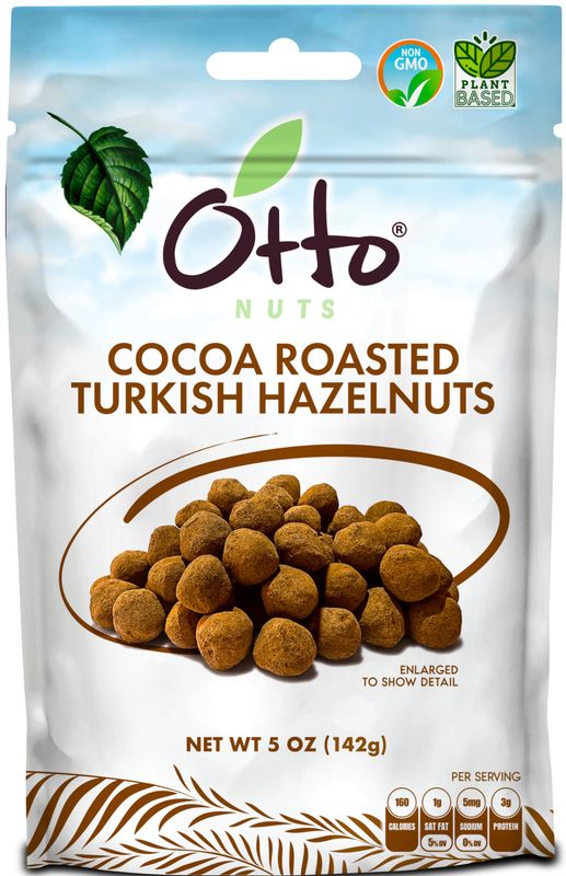 Otto Nuts - Cocoa Roasted Turkish Hazelnuts, Non-GMO Naturally Vegan Snack, Good Source of Protein | 5 OZ with Resealable Bag