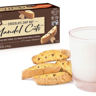 Manischewitz Chocolate Chip Nut Mandel Cuts 6oz (2 Pack), Dairy Free, Gluten Free &amp; Grain Free Biscotti, Kosher for Passover