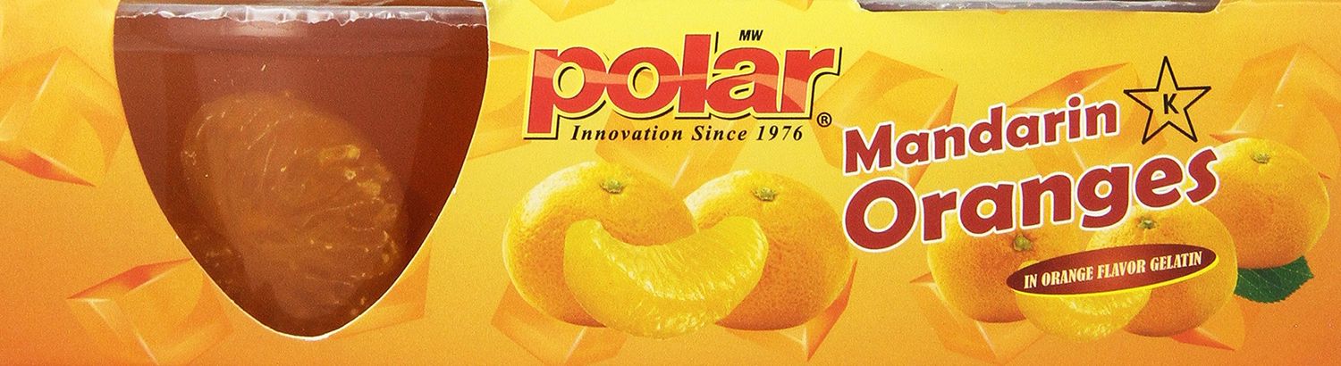 MW Polar Snack Cup, Mandarin Orange Segments in Orange Flavor Gel, 4-Ounce (Pack of 12)
