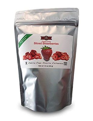 BioTree Labs Freeze Dried Sliced Strawberries - Pack of 1.5 oz, 100% Natural Sliced Fruit, Great for Healthy Snacks, Cereal Toppers, Cupcakes, Smoothies or Trail Mix | NO Added Sugar or Preservatives