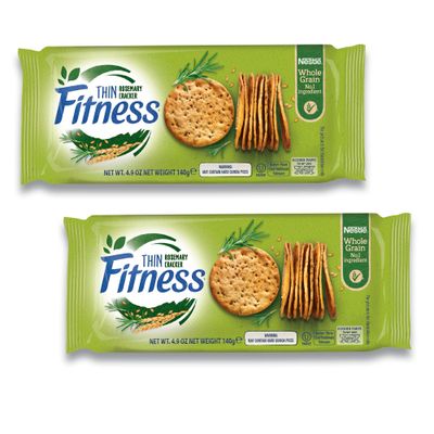 Osem Nestle Rosemary Fitness Thin Crackers (2-Pack) 100 Calorie Per Serving, Whole Grain, Kosher Certified - Perfect for Dips and Spreads