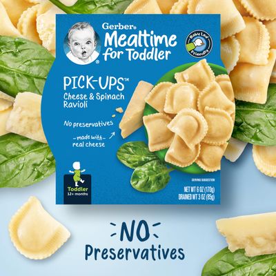 Gerber Pick-ups Cheese &amp; Spinach Ravioli, 6 Ounce (Pack of 8)
