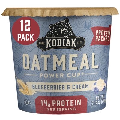 Kodiak Cakes Instant Protein Oatmeal Cup, Blueberries &amp; Cream 2.12 Ounce (Pack of 12)