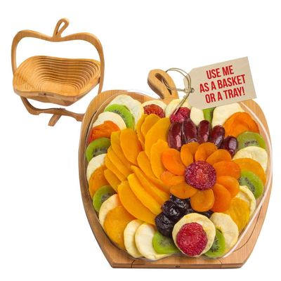 Dried Fruit Gift Basket- Healthy Gourmet Snack Box - Holiday Food Tray - Variety Snacks - Birthday, Sympathy, Mom, Dad, Corporate Tray - Bonnie &amp; Pop