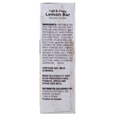 Atkins Snack Light Crispy Lemon Bar, 5 Little Bars (Pack of 2)