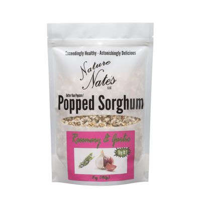 Nature Nates Popped Sorghum, Rosemary &amp; Garlic - Organic Sorghum, Keto &amp; Gluten Free, Healthy Snacks, Better Than Popcorn, Made in USA - 5 Ounce (Pack of 6)