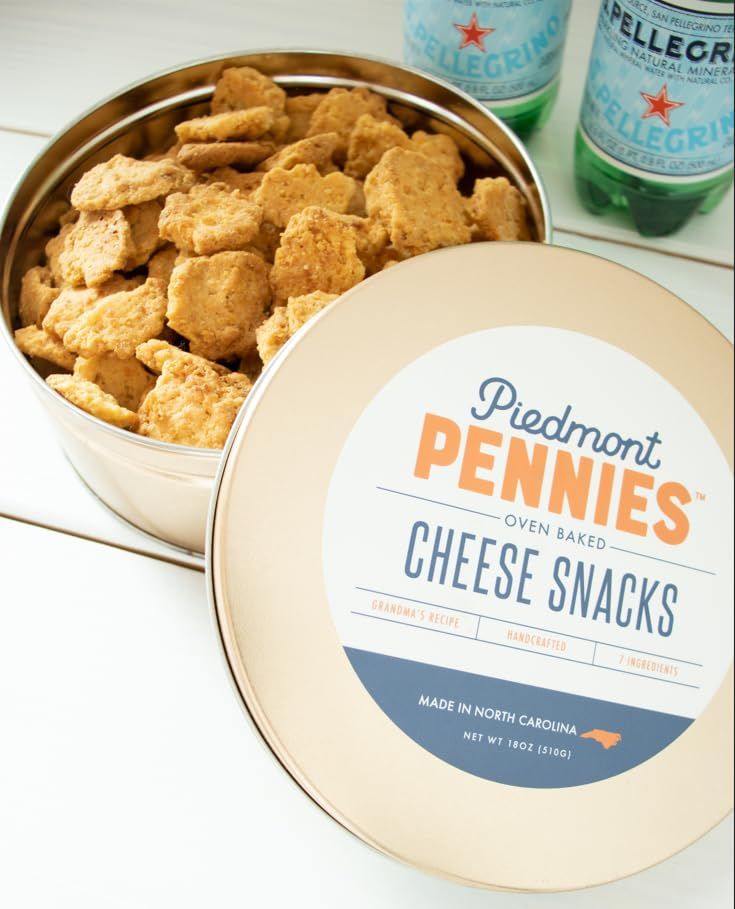 Original Piedmont Pennies Cheese Crackers, 18 oz Gift Tin