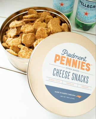 Original Piedmont Pennies Cheese Crackers, 18 oz Gift Tin