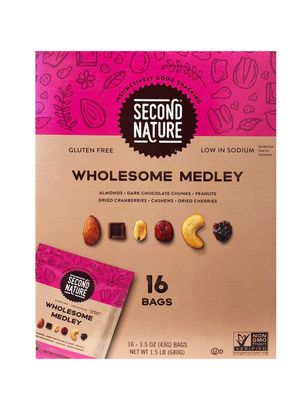 Second Nature New Gluten Free Medley Trail Mix Family Size Box 1 Bpx (16bags) (Wholesome Medley)