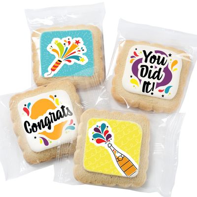 Congrats Gift Cookies Congratulations Gift Basket 4 Pack For Kids Men Women Graduation Friend New Job New House | Nut Free | Kosher