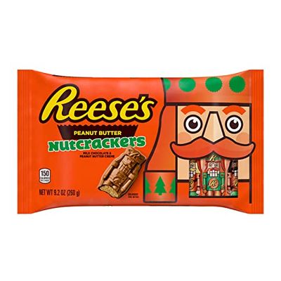 REESE&#39;S Chocolate Peanut Butter Creme Nutcrackers, Christmas Candy Bag, 9.2 oz